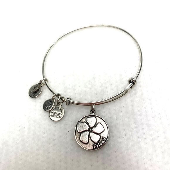 Alex and Ani Friend Flower Charm Bracelet - Silver, Expands 2"- 3.5" - Picture 1 of 2